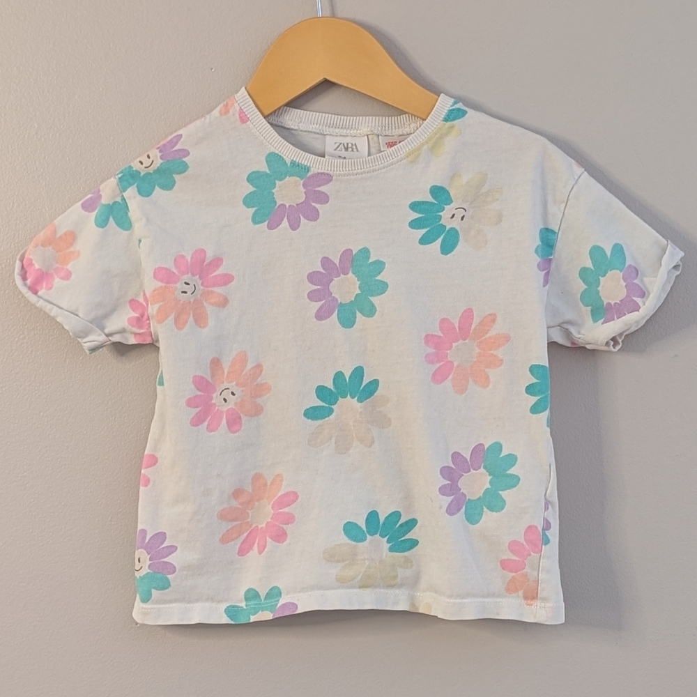 ❤️ 2 for 10 ❤️ Zara Pastel Floral Short Sleeve T-Shirt | Toddler Girl